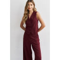 Conjunto Alfaiataria Colete e Calça Vinho 