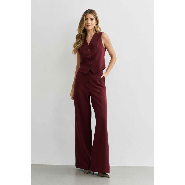 Conjunto Alfaiataria Colete e Calça Vinho 