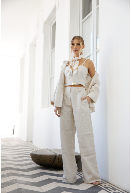 Calça Linho Areia...