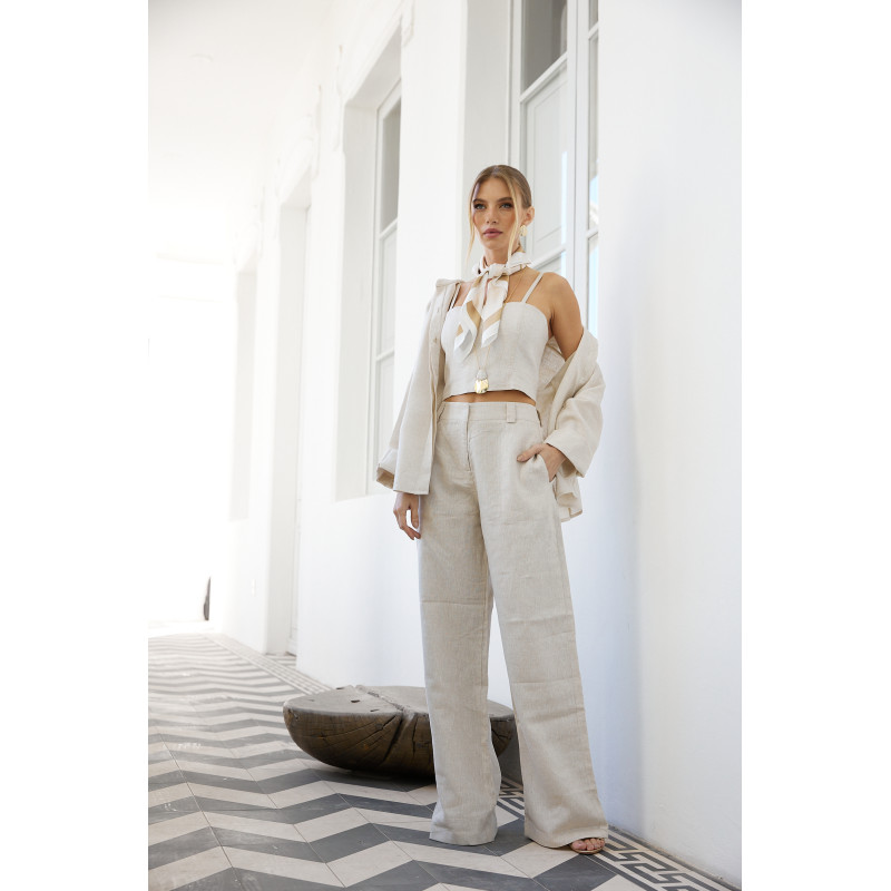 Calça Linho Areia Calça Linho Areia